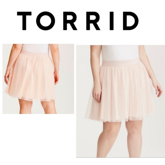 NWT Torrid Blush Pink Tulle Full Mini Skirt Balletcore Feminine Girly 0 - Picture 5 of 13